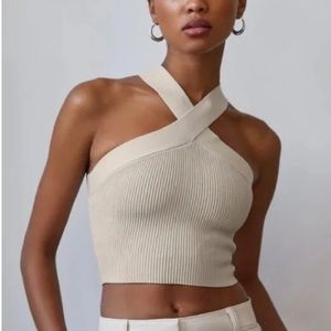 Abercrombie & Fitch Knit Criss Cross Crop Top